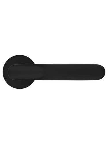 Ручка дверная Morelli GARAK MH-59-R6 BL раздельная на круглой розетке 6 мм, цвет черный, ЦАМ Light