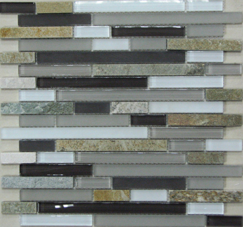 Мозаика Bonaparte стекло с камнем Style Time-198 15х(48,98,148,198)х8 30х30