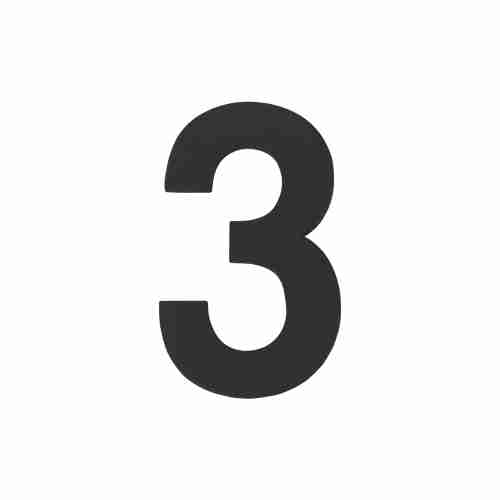 Цифра "3" самоклеящаяся SS304 (50х30) (FUARO) BL черный