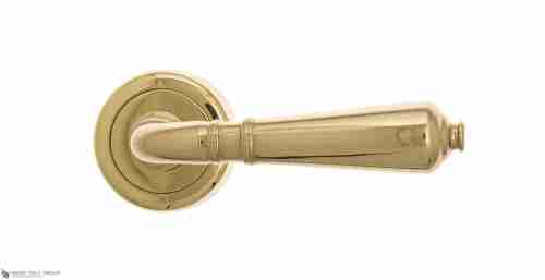 Дверная ручка на круглом основании Fratelli Cattini "TOSCANA" D1-OLV полированная латунь