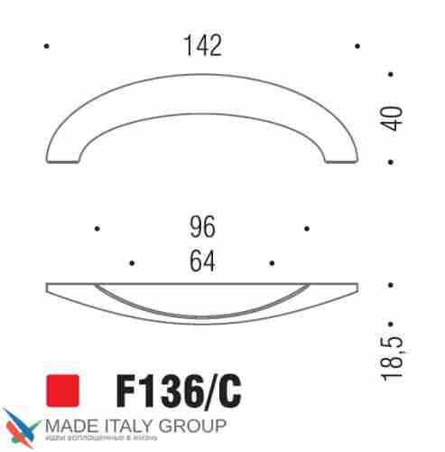 Ручка скоба модерн COLOMBO DESIGN F136C-NM матовый черный 64 мм