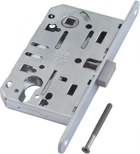 Замок дверной под цилиндр AGB (АГБ) B06103.50.06 хром магнитный тех.упаковка без отв. планки