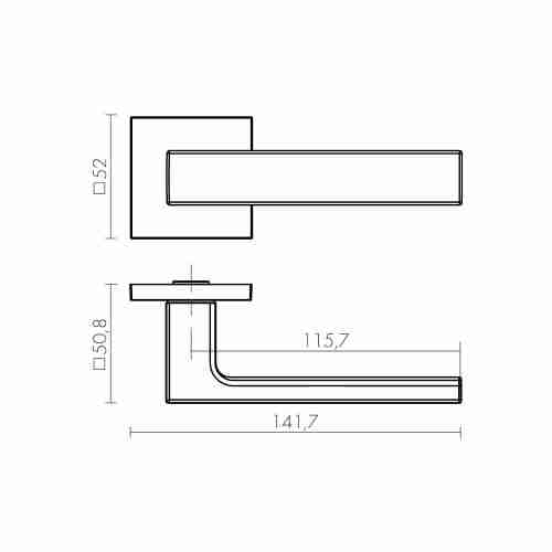 Ручка Fuaro (Фуаро) раздельная K.TRG52.TETRAGON SSC-16 сатин хром 8х140 мм