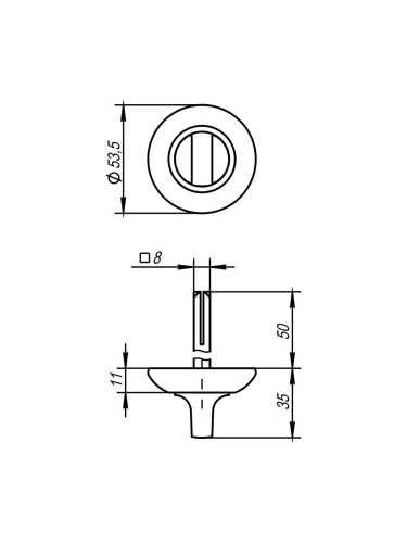 Ручка Ajax (Аякс) поворотная BKW8/50-0803 CP-8 хром