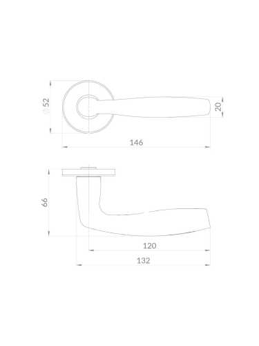 Ручка Punto (Пунто) раздельная R.EST.R52.ROUND SSC-16 сатинированный хром