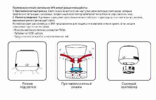 Противомоскитный светодиодный фонарь ЭРА от батареек Eramf-07 Б0044334