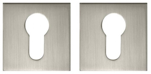 Накладка дверная с квадратным основанием под цилиндр Fuaro ET DM SN/CP-3 матовый никель/хром