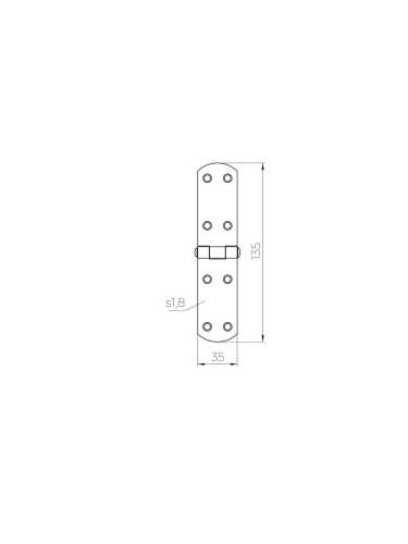 Петля Ajax (Аякс) французская LM/IN140x35x2FR YZN желтый цинк