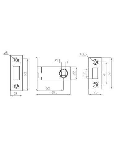 Защелка Ajax (Аякс) врезная MAGNLN50-8 GP золото