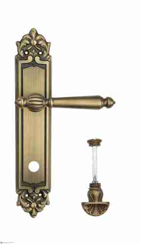 Дверная ручка Venezia "PELLESTRINA" WC-4 на планке PL96 матовая бронза