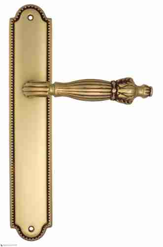 Дверная ручка Venezia "OLIMPO" на планке PL98 французское золото + коричневый