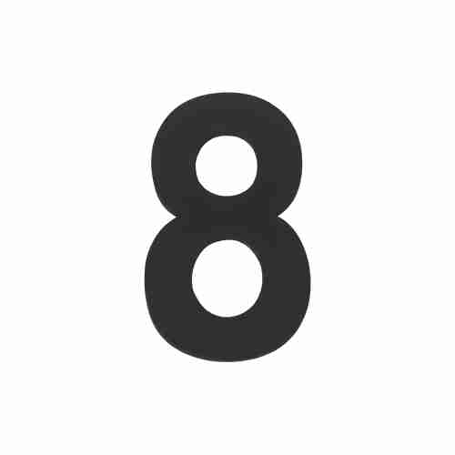 Цифра "8" самоклеящаяся SS304 (50х30) (FUARO) BL черный