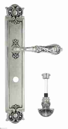 Дверная ручка Venezia "MONTE CRISTO" WC-4 на планке PL97 натуральное серебро + черный