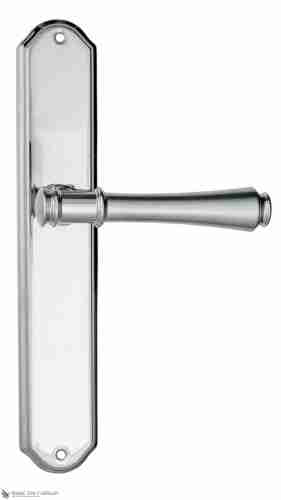 Дверная ручка Venezia "CALLISTO" на планке PL02 матовый хром / полированный хром
