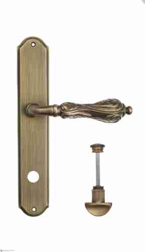 Дверная ручка Venezia "MONTE CRISTO" WC-2 на планке PL02 матовая бронза