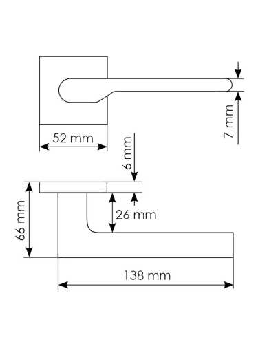 Ручка дверная Morelli MERCURY MH-53-S6 W раздельная на квадратном основании, цвет белый, ЦАМ Light