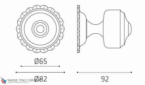 Ручка дверная кноб Venezia P22 Ø65 матовая бронза