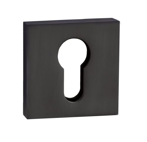 Накладка квадратная на цилиндр RENZ INET 03 MBN матовый черный никель