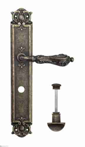 Дверная ручка Venezia "MONTE CRISTO" WC-2 на планке PL97 античная бронза