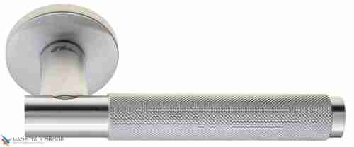 Дверная ручка на круглом основании Fratelli Cattini "UNA X" 7FS-CS матовый хром