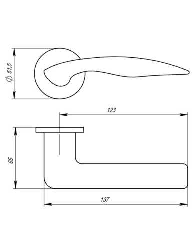 Комплект: Ручки Armadillo WAVE URS BPVD-77 + Завертка BK6.R.URS52 BPVD-77 вороненый никель
