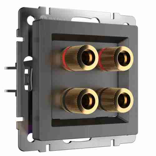 Розетка Встраиваемые механизмы графит рифленый WL04-AUDIOx4