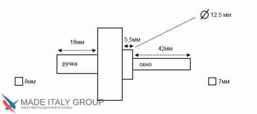 Ручка оконная Fratelli Cattini "LINEA" FW 8-CR полированный хром