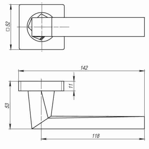 Комплект на 4 двери - Ручка дверная межкомнатная Armadillo Corsica SQ003-21SN-3 матовый никель