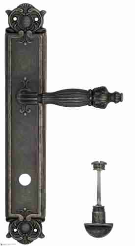 Дверная ручка Venezia "OLIMPO" WC-2 на планке PL97 античное серебро