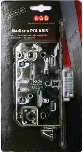 Замок дверной межкомнатный WC AGB (АГБ) B06102.50.06.567 хром магнитный с отв пл B02402.05.06