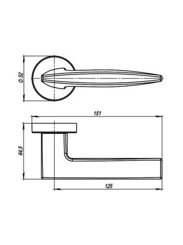 Ручка дверная Armadillo (Армадилло) межкомнатная R.URB52.SQUID (SQUID URB9) GOLD-24 золото 24К  Набор 6