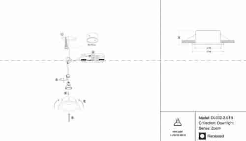 Встраиваемый светильник Maytoni Zoom DL032-2-01B