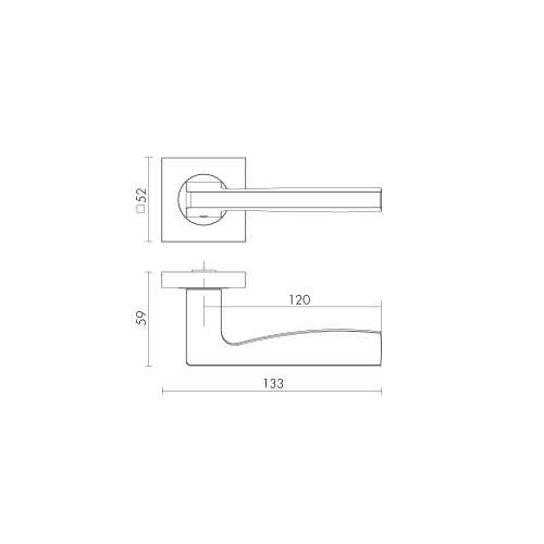 Комплект на 2 двери - Ручка Fuaro (Фуаро) раздельная K.KM52.ROCK (ROCK KM) BL-24 черный