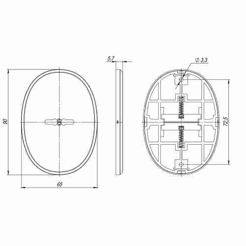 Декоративная накладка ESC 477 eco CP хром на сувальдный замок с автоматическими шторками