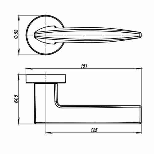 Комплект на 4 двери - Ручка дверная межкомнатная Armadillo Urban Squid URB9 Gold-24 золото 24К