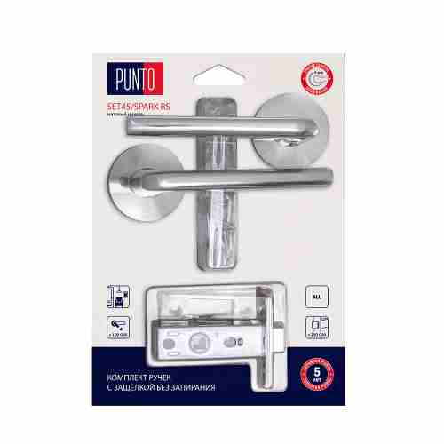 Комплект ручек с защелкой без запирания LM/A SET45R.RS52.SPARK/HD SN-3 матовый никель