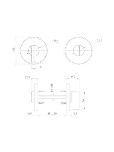 Ручка Punto (Пунто) поворотная BK6.R.EST.R52.JOY BL-24 черный