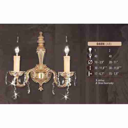 Бра Riperlamp 048N/2 AB ASFOUR