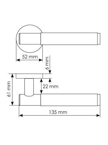 Комплект дверных ручек Morelli MH-57-R6T BL с заверткой MH-WC-R6T BL + магнитный замок M1895 BL, цвет черный