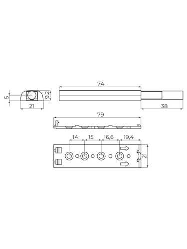 Толкатель Ajax (Аякс) мебельный металлический DMM-80/8P PN никель