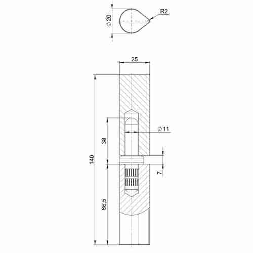 Петля приварная TRUDO D20x140 (без фаски)