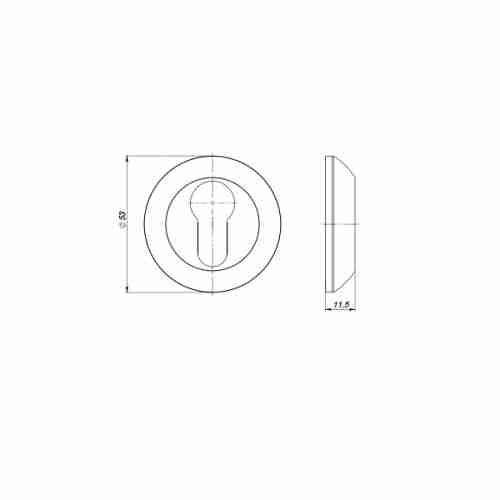 Накладка под цилиндр Punto ET ZR SN/CP-3 матовый никель/хром