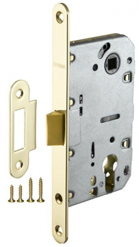 Замок дверной межкомнатный под цилиндр Fuaro Plastic P85C-50 GP латунь