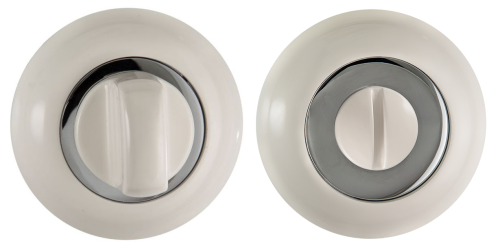 Завертка к ручкам RENZ INBK 08 SW/CP супер белый/хром блестящий