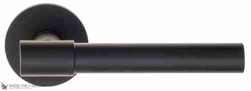 Дверная ручка на круглом основании Fratelli Cattini "UNA" 7FS-NM матовый черный