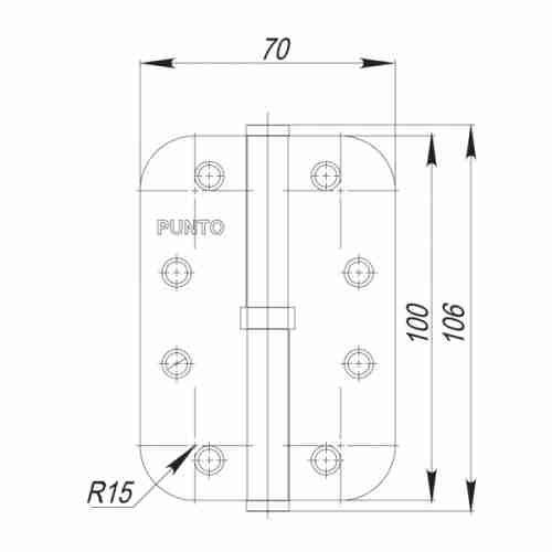Комплект 10 шт. - Петля съемная дверная Punto S100113/R14-4L 100*70*2.5 PN left (перл.никель) левая