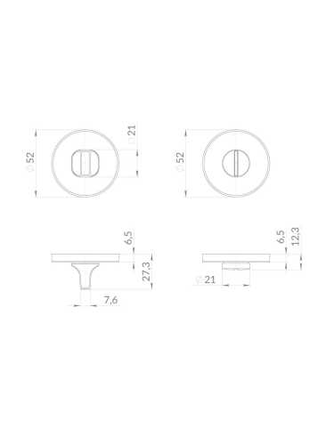Ручка Punto (Пунто) поворотная BK6.R.EST.R52 BL-24 черный