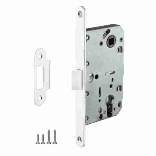 Замок дверной с пластиковым язычком Punto PL85-50 WH (белый)