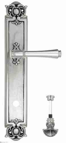 Дверная ручка Venezia "CALLISTO" WC-4 на планке PL97 натуральное серебро + черный