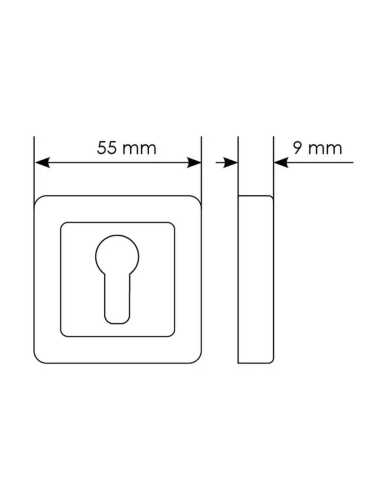Накладка на ключевой цилиндр Morelli MH-KH-S55 SC/CP, цвет матовый хром/хром